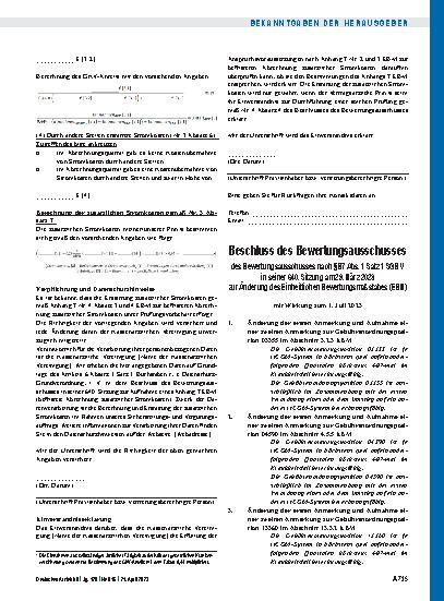 Vorschauseite 4: Beschluss des Bewertungsausschusses nach § 87 Abs. 1 Satz 1 SGB V in seiner 640. Sitzung am 29. März 2023 zur Änderung des Einheitlichen Bewertungsmaßstabes (EBM)