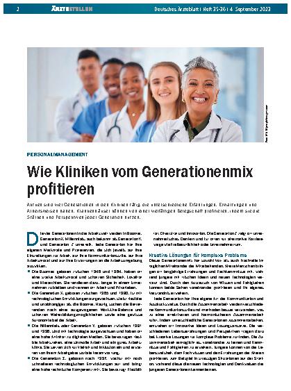Vorschauseite 1: Personalmanagement: Wie Kliniken vom Generationenmix profitieren