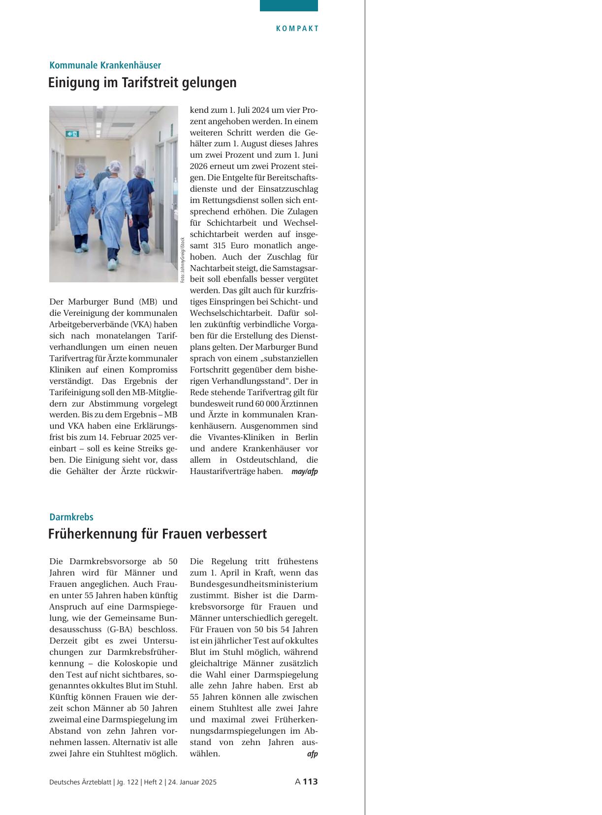 Vorschauseite 1: Kommunale Krankenhäuser: Einigung im Tarifstreit gelungen
