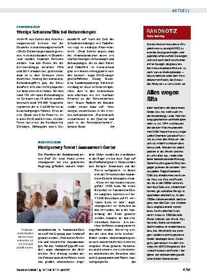 Vorschauseite 1: Krankenhäuser: Wenige Schadensfälle bei Behandlungen