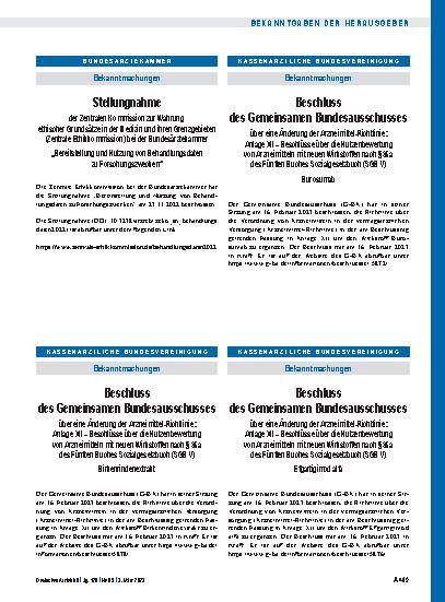 Vorschauseite 1: Stellungnahme der Zentralen Kommission zur Wahrung ethischer Grundsätze in der Medizin und ihren Grenzgebieten (Zentrale Ethikkommission) bei der Bundesärztekammer „Bereitstellung…