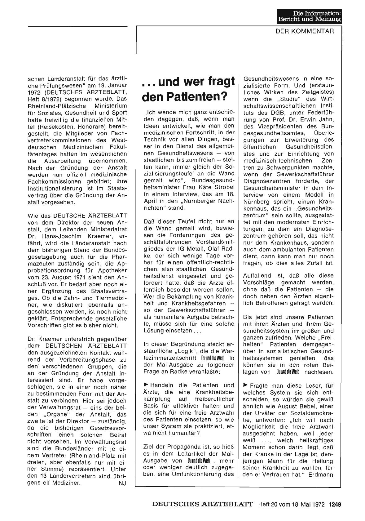 Vorschauseite 1: . .. und wer fragt den Patienten?