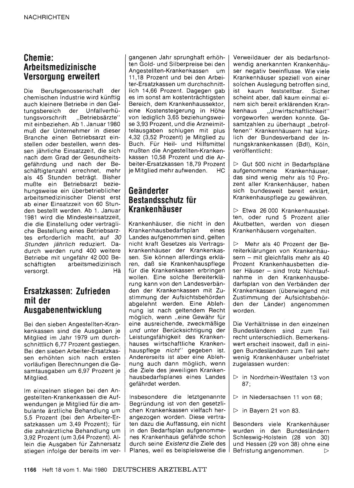 Vorschauseite 1: Chemie: Arbeitsmedizinische Versorgung erweitert
