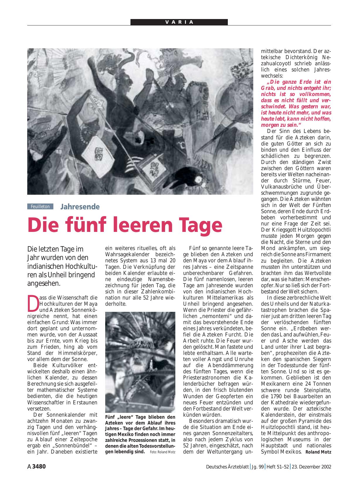 Vorschauseite 1: Jahresende: Die fünf leeren Tage