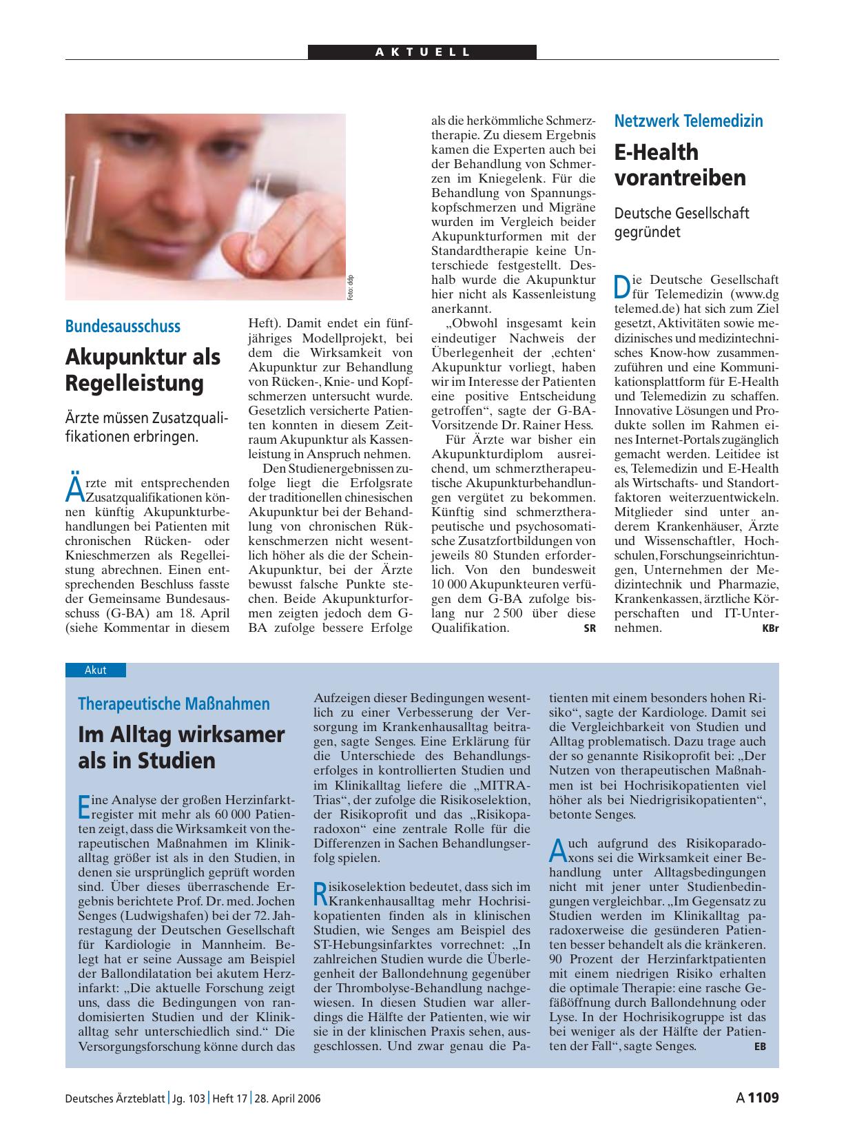 Vorschauseite 1: Therapeutische Maßnahmen: Im Alltag wirksamer als in Studien