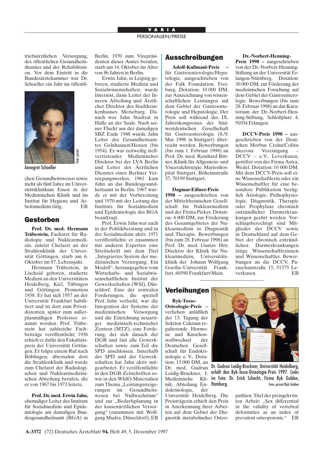 Vorschauseite 1: Ausschreibungen