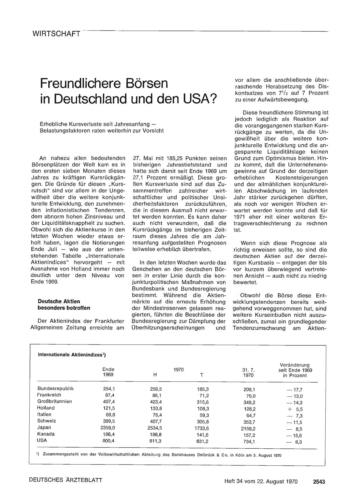 Vorschauseite 1: Freundlichere Börsen in Deutschland und den USA?