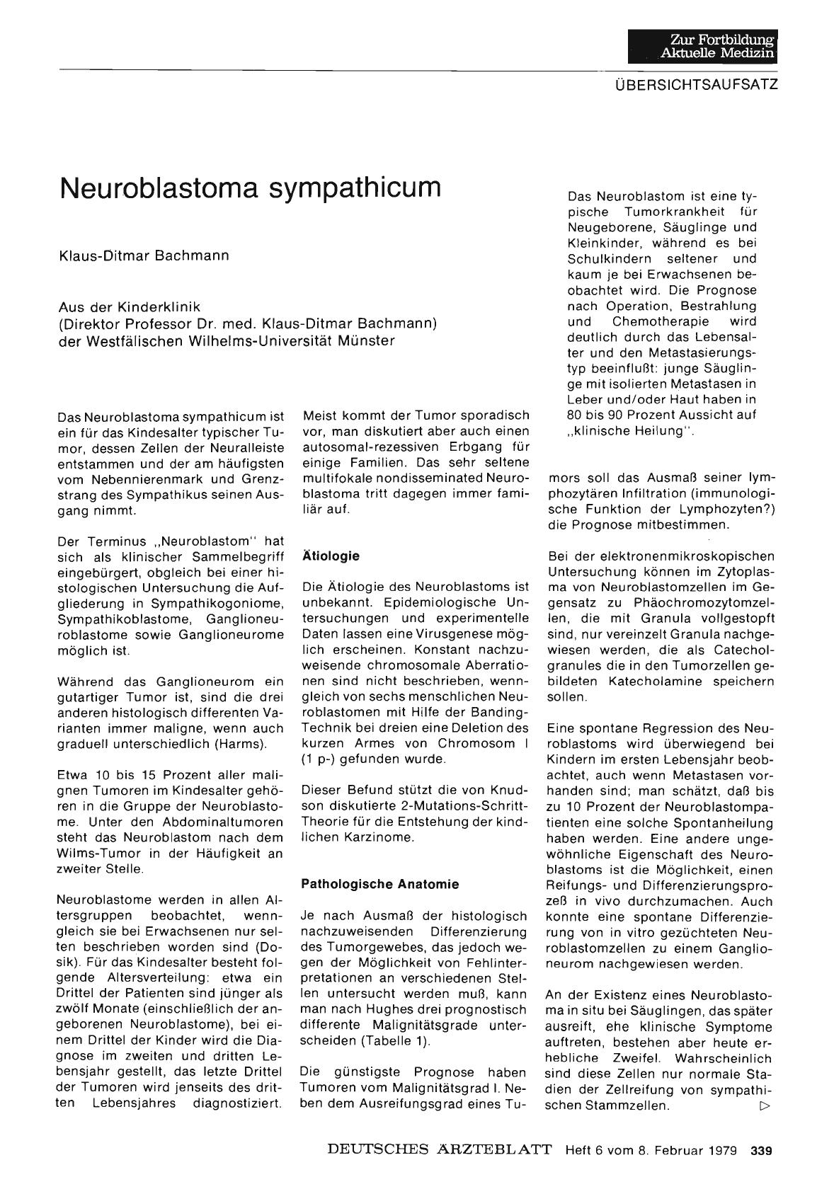 Vorschauseite 1: Neuroblastoma sympathicum
