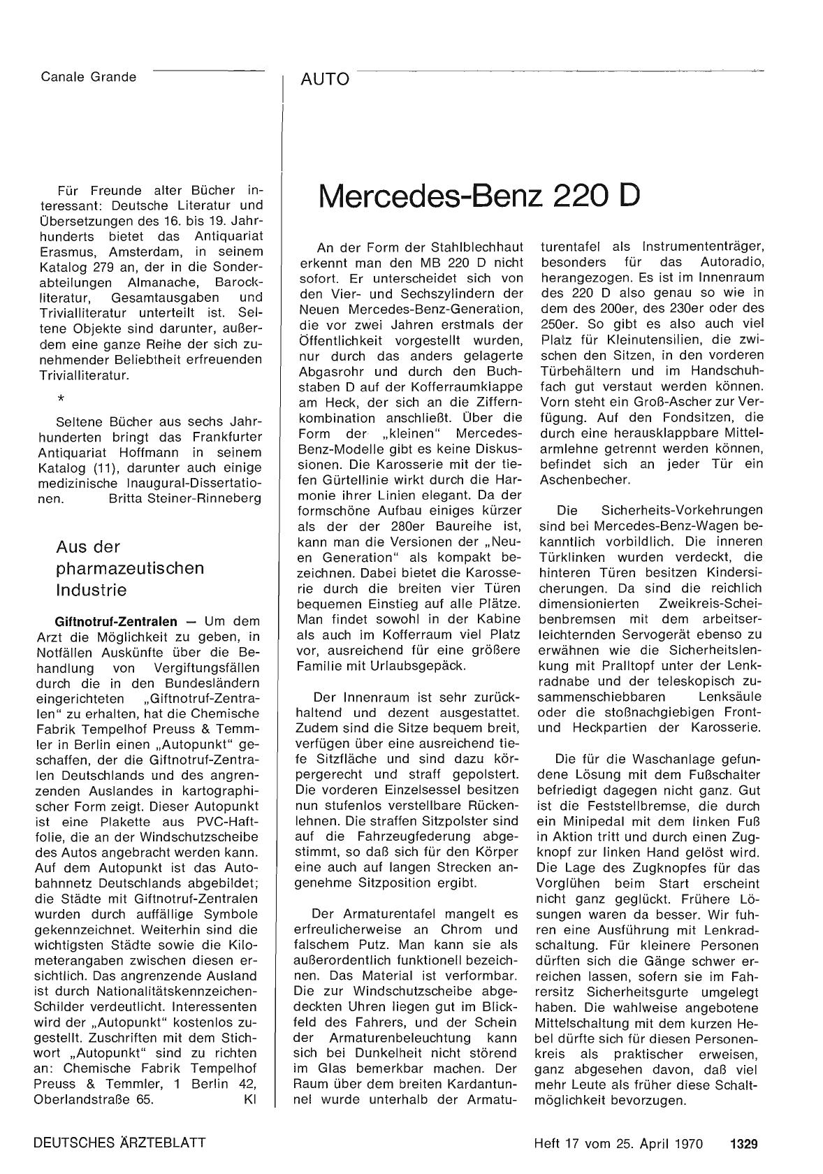 Vorschauseite 1: Mercedes-Benz 220 D