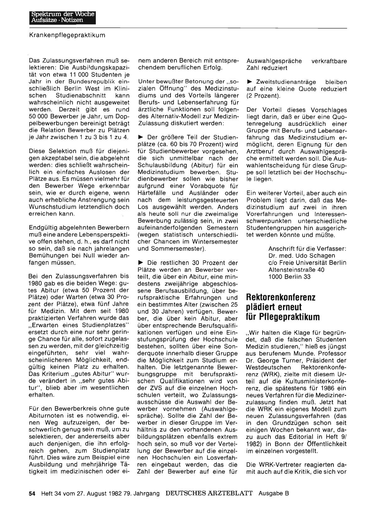 Vorschauseite 1: Rektorenkonferenz plädiert erneut für Pflegepraktikum