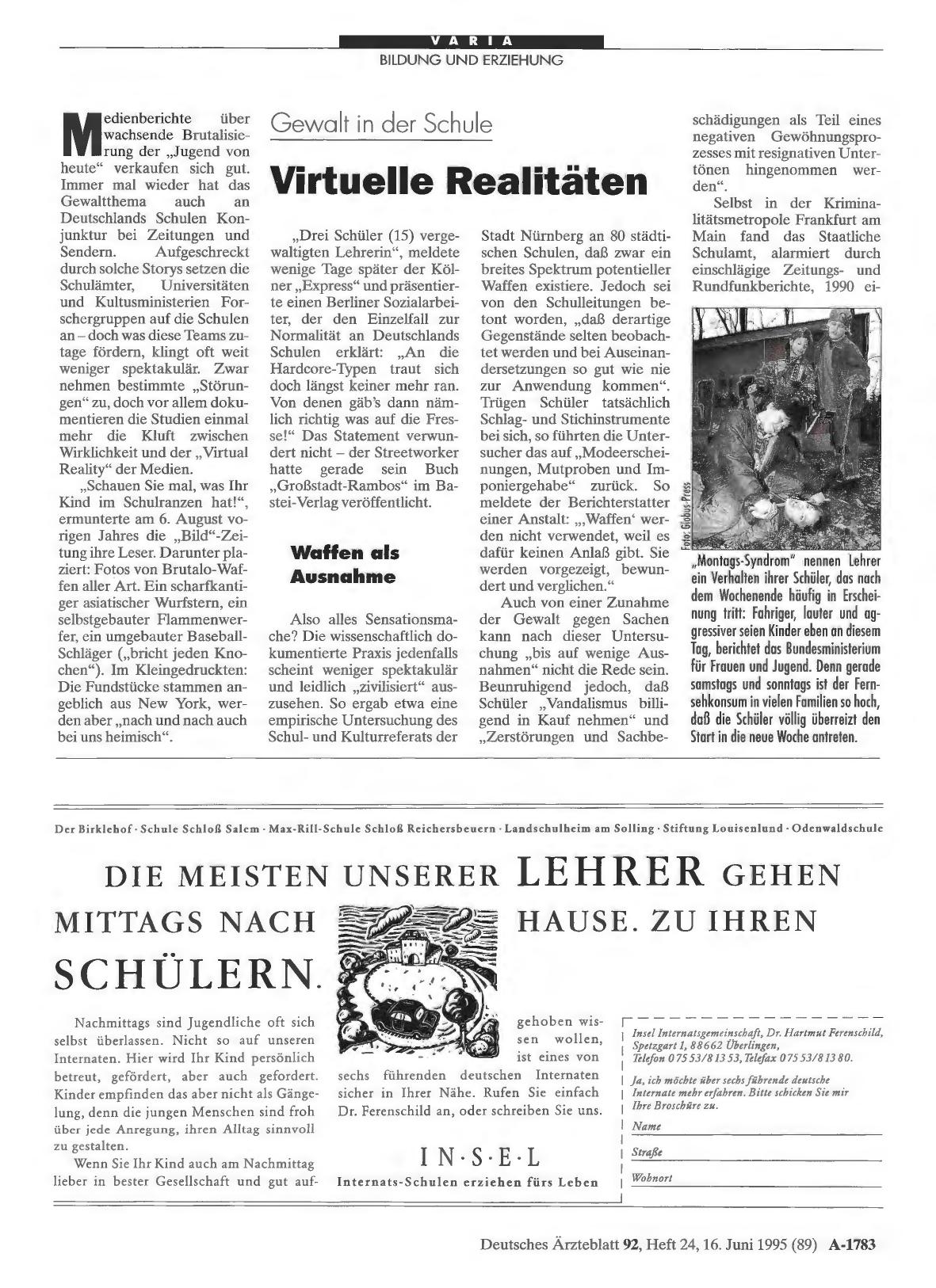 Vorschauseite 1: Gewalt in der Schule: Virtuelle Realitäten