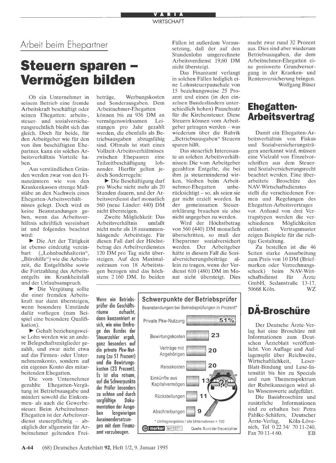 Vorschauseite 1: Schwerpunkte der Betriebsprüfer