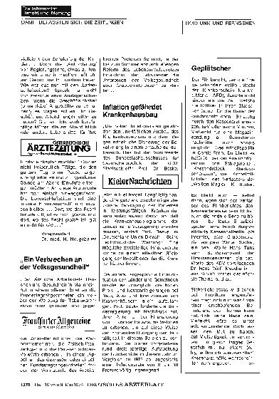 Vorschauseite 1: Inflation gefährdet Krankenhausbau
