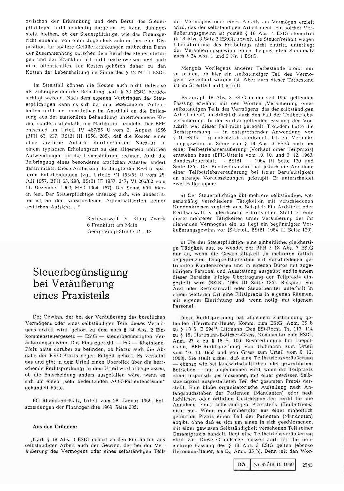 Vorschauseite 1: Steuerbegünstigung bei Veräußerung eines Praxisteils
