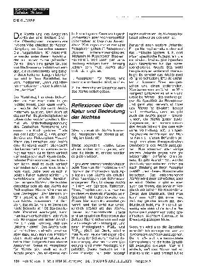 Vorschauseite 1: Reflexionen über die Natur und Bedeutung der Nichtse