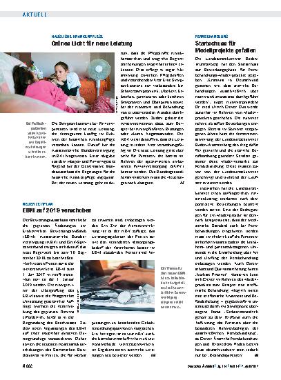 Vorschauseite 1: Neuer Zeitplan: EBM auf 2019 verschoben
