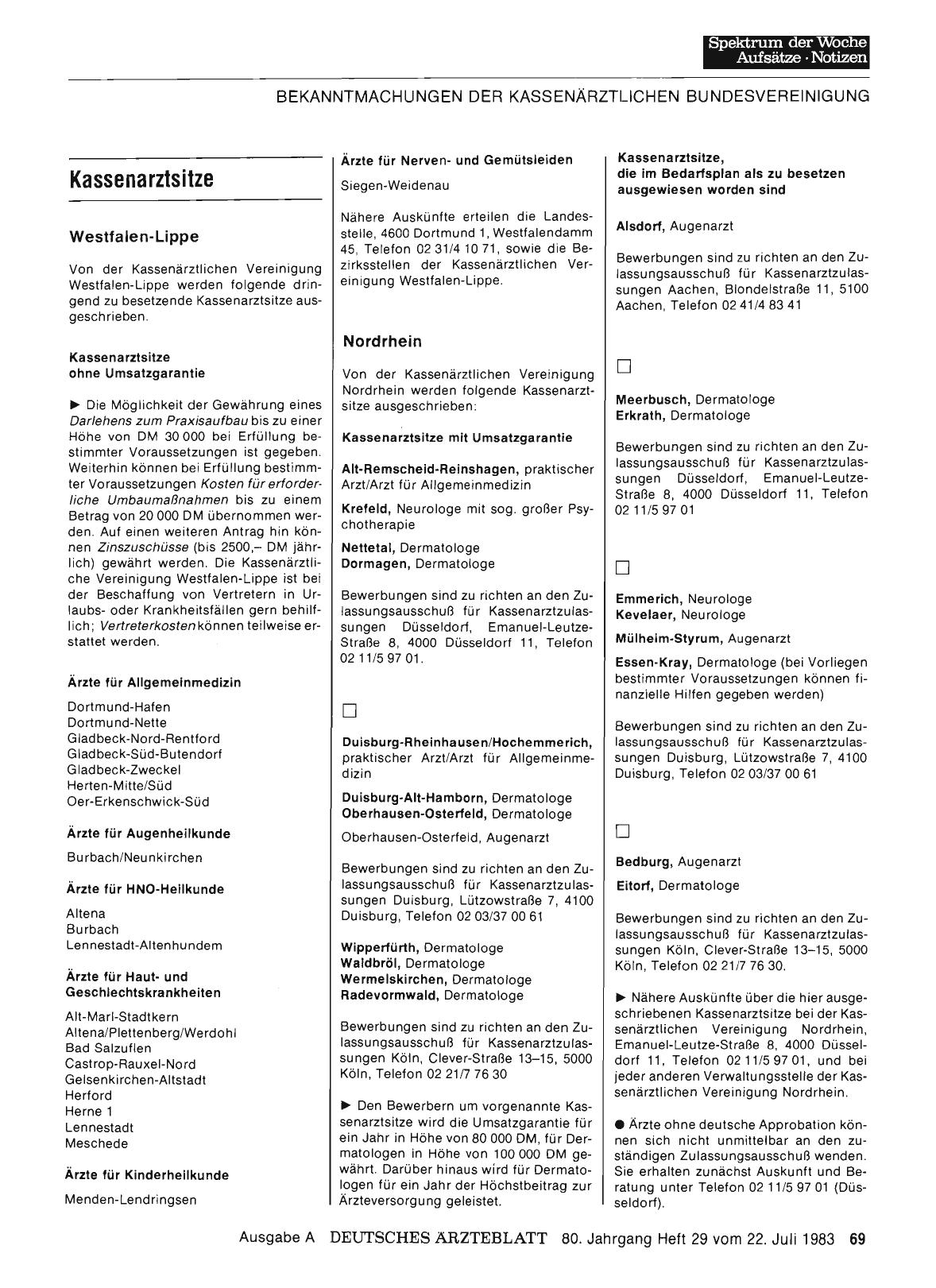 Vorschauseite 1: Kassenarztsitze