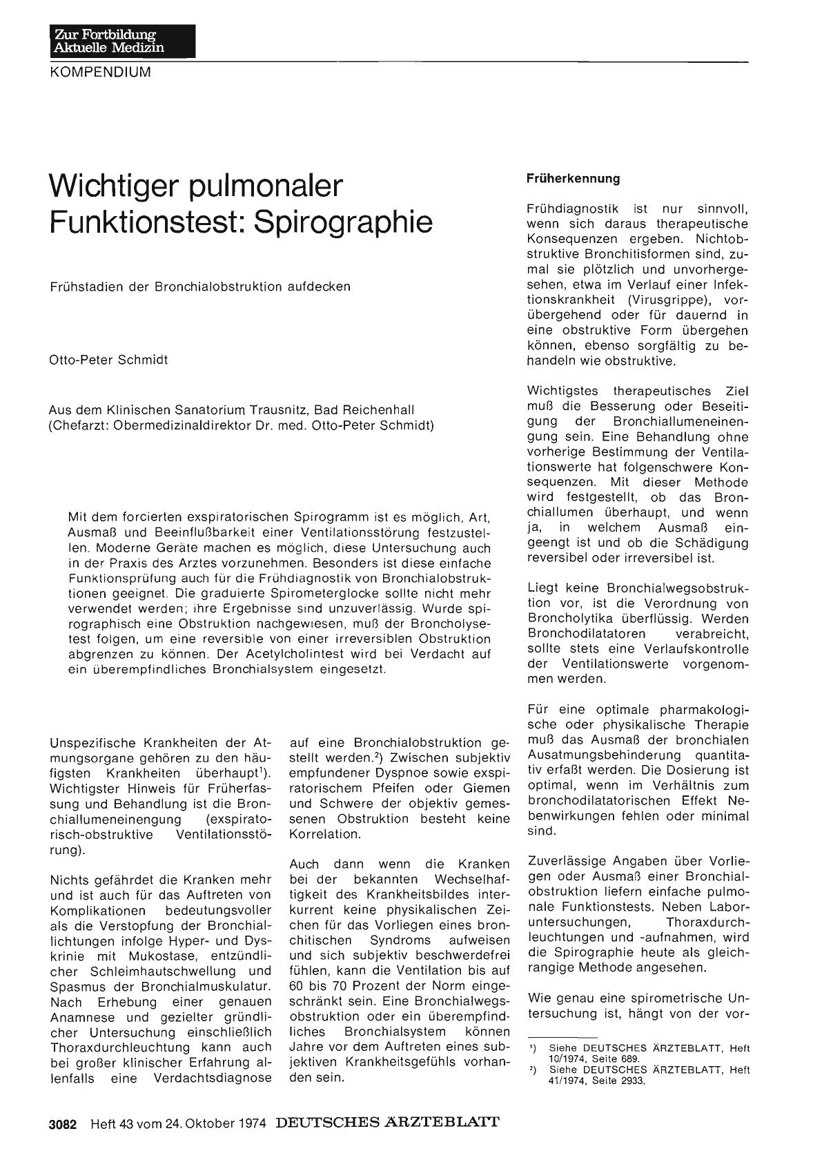 Vorschauseite 1: Wichtiger pulmonaler Funktionstest: Spirographie