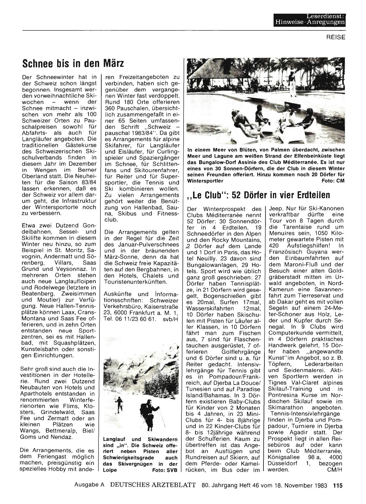 Vorschauseite 1: „Le Club“: 52 Dörfer in vier Erdteilen