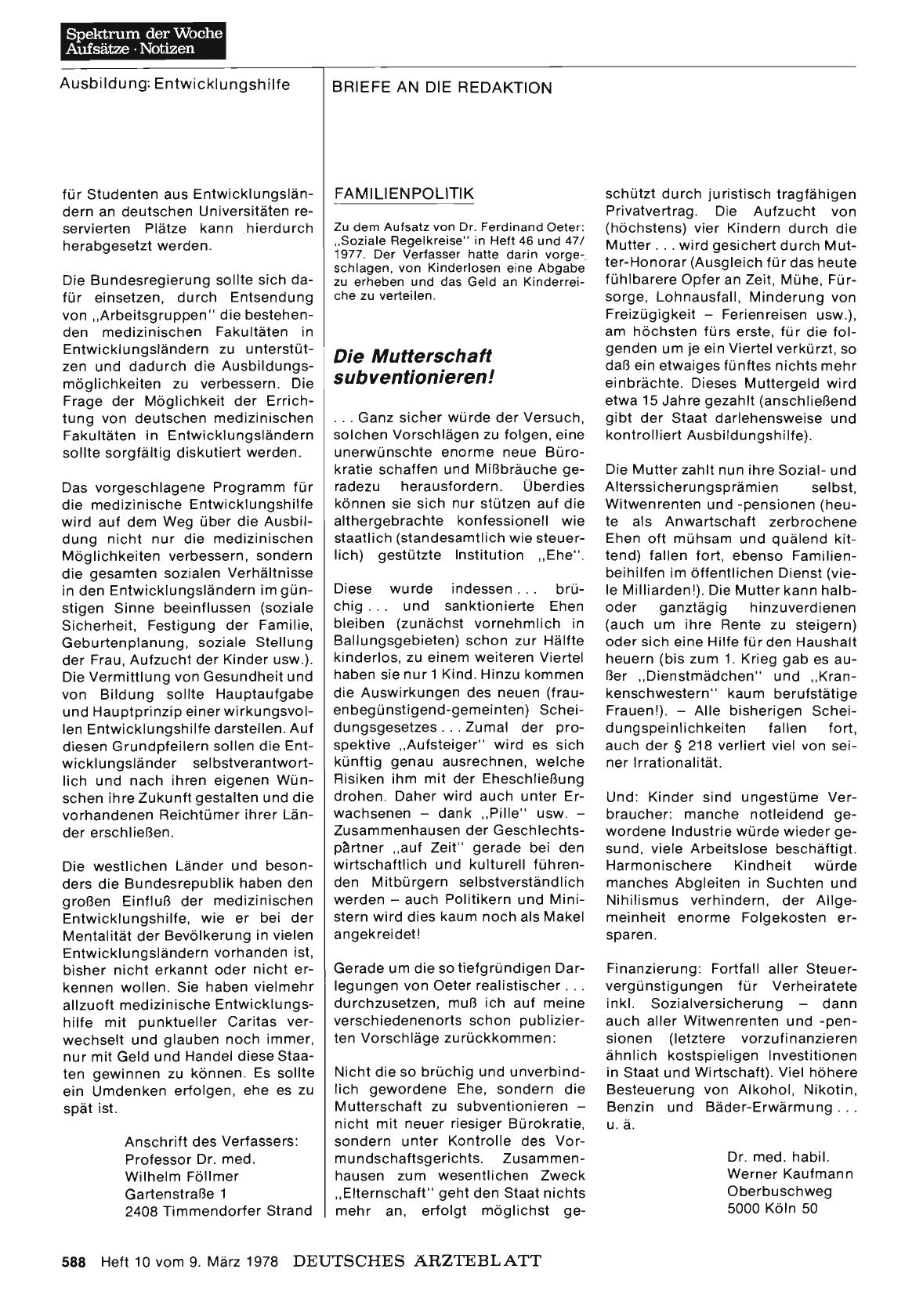 Vorschauseite 1: FAMILIENPOLITIK: Die Mutterschaft subventionieren!