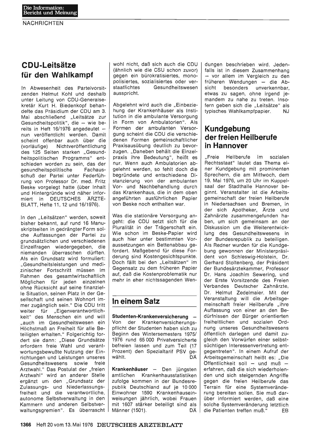 Vorschauseite 1: Kundgebung der freien Heilberufe in Hannover