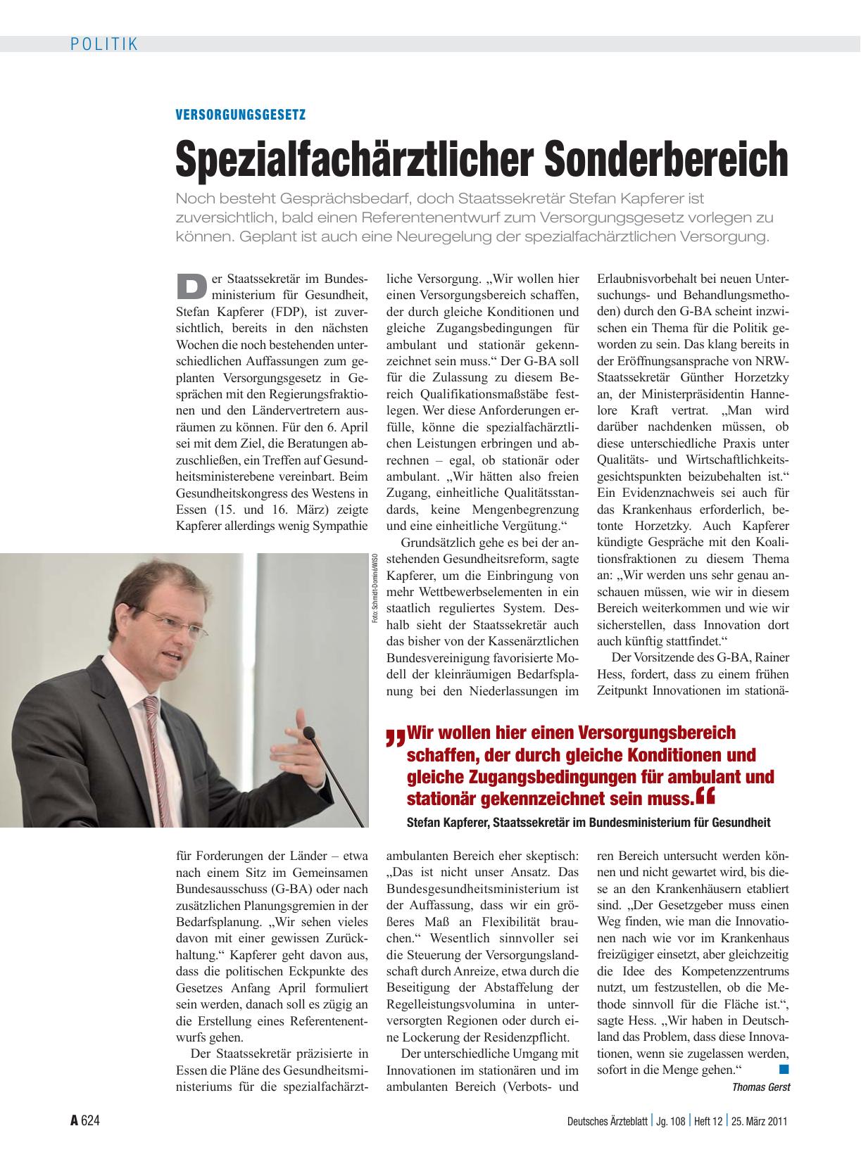 Vorschauseite 1: Versorgungsgesetz: Spezialfachärztlicher Sonderbereich