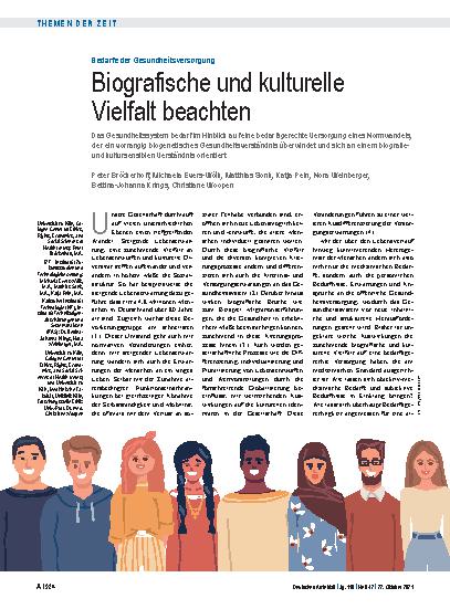 Vorschauseite 1: Bedarfe der Gesundheitsversorgung: Biografische und kulturelle Vielfalt beachten