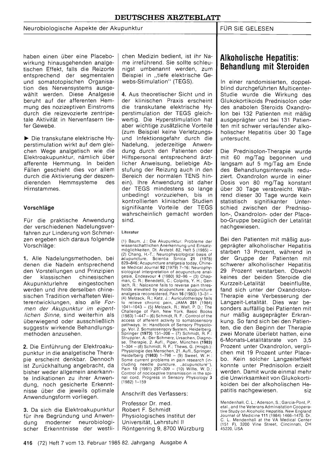 Vorschauseite 1: Alkoholische Hepatitis: Behandlung mit Steraiden