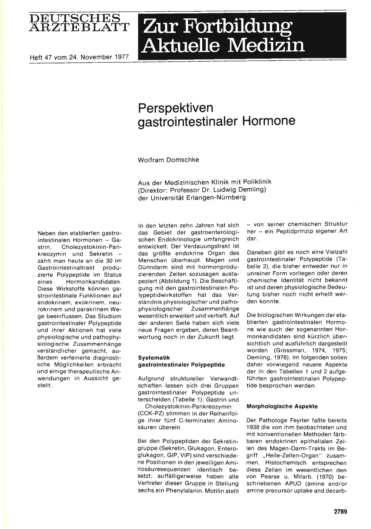 Vorschauseite 1: Perspektiven gastrointestinaler Hormone
