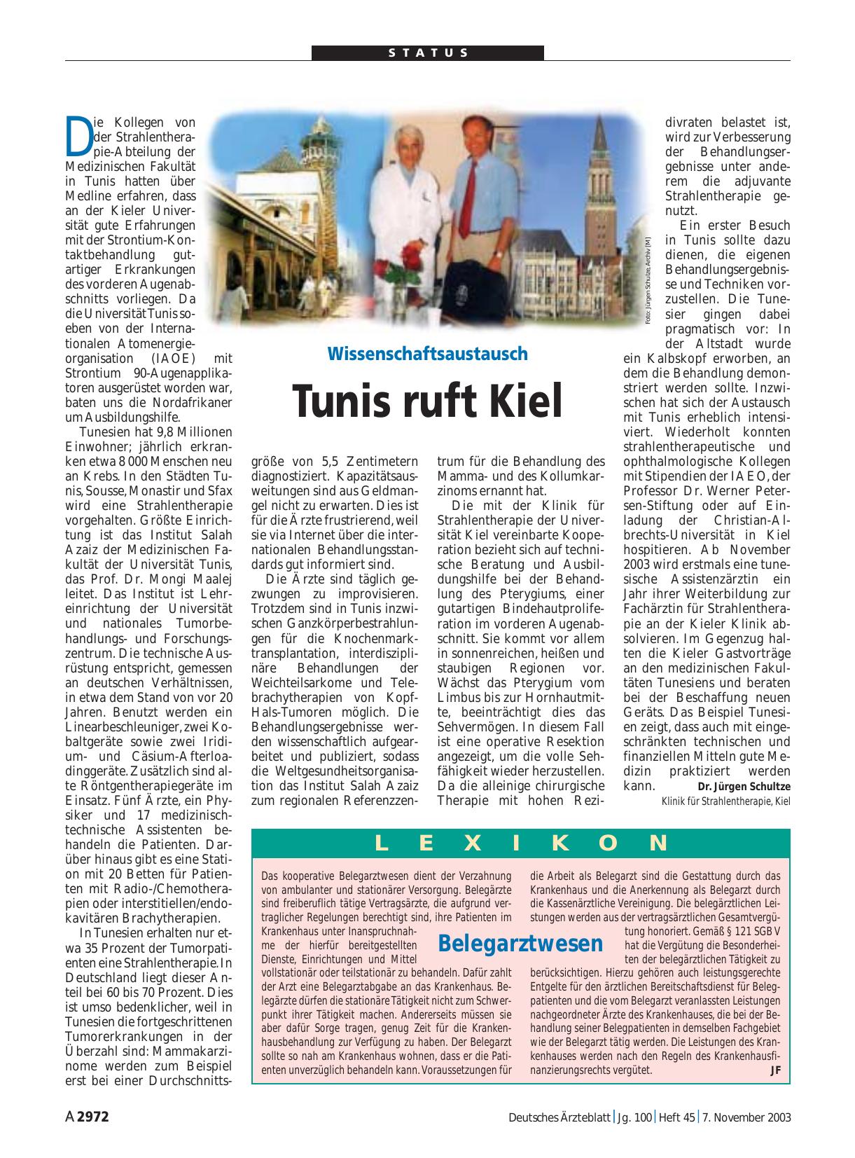 Vorschauseite 1: Wissenschaftsaustausch: Tunis ruft Kiel