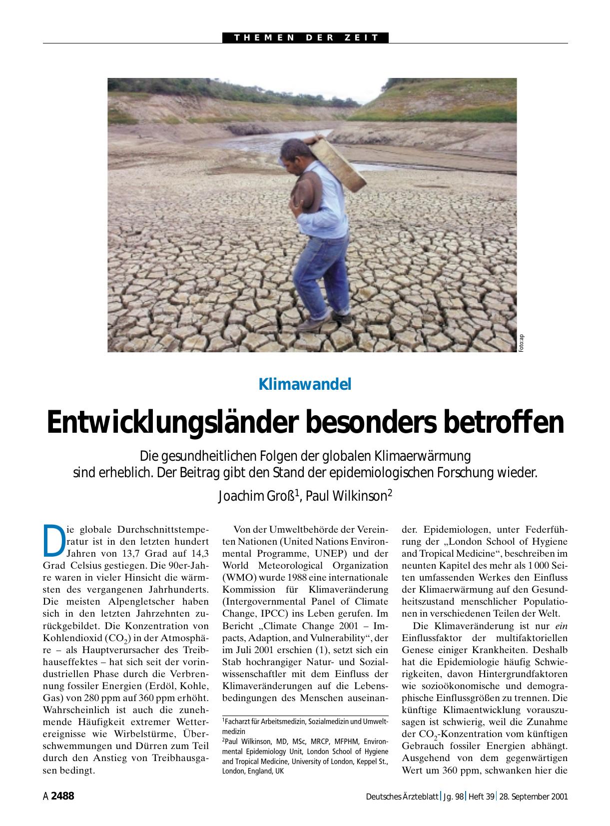 Vorschauseite 1: Klimawandel: Entwicklungsländer besonders betroffen