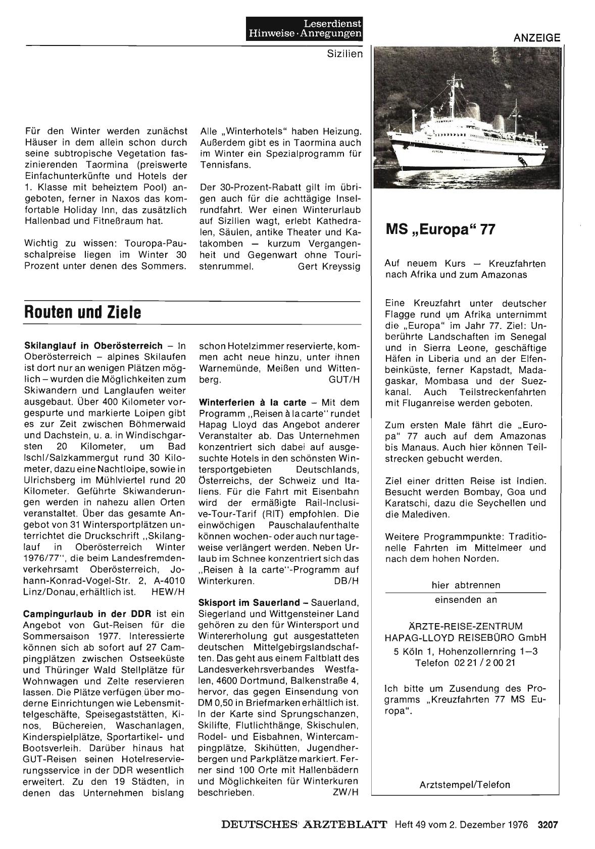 Vorschauseite 1: Routen und Ziele