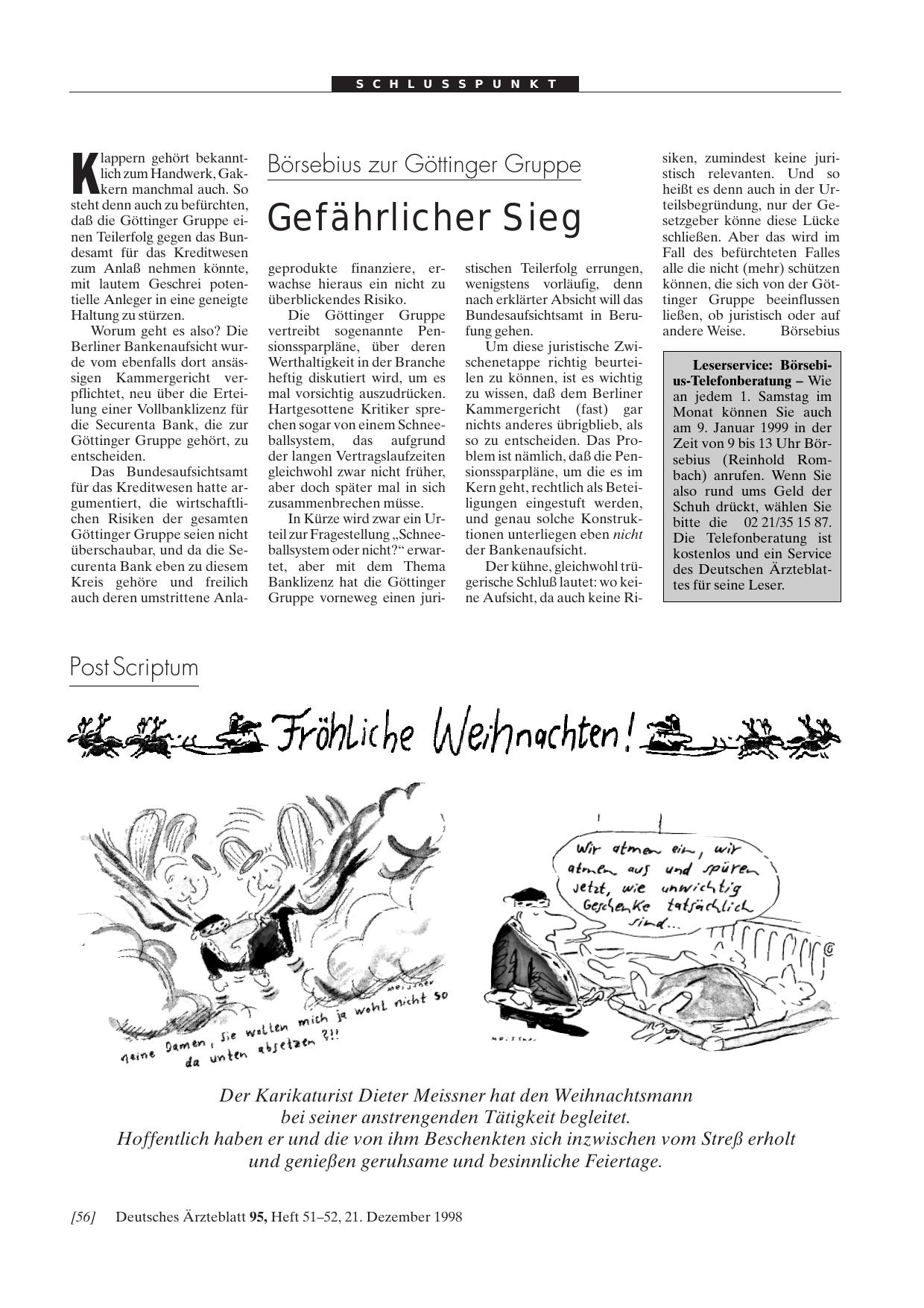 Vorschauseite 1: Börsebius zur Göttinger Gruppe: Gefährlicher Sieg