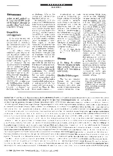 Vorschauseite 1: Einkommen: Unsachlich und aggressiv