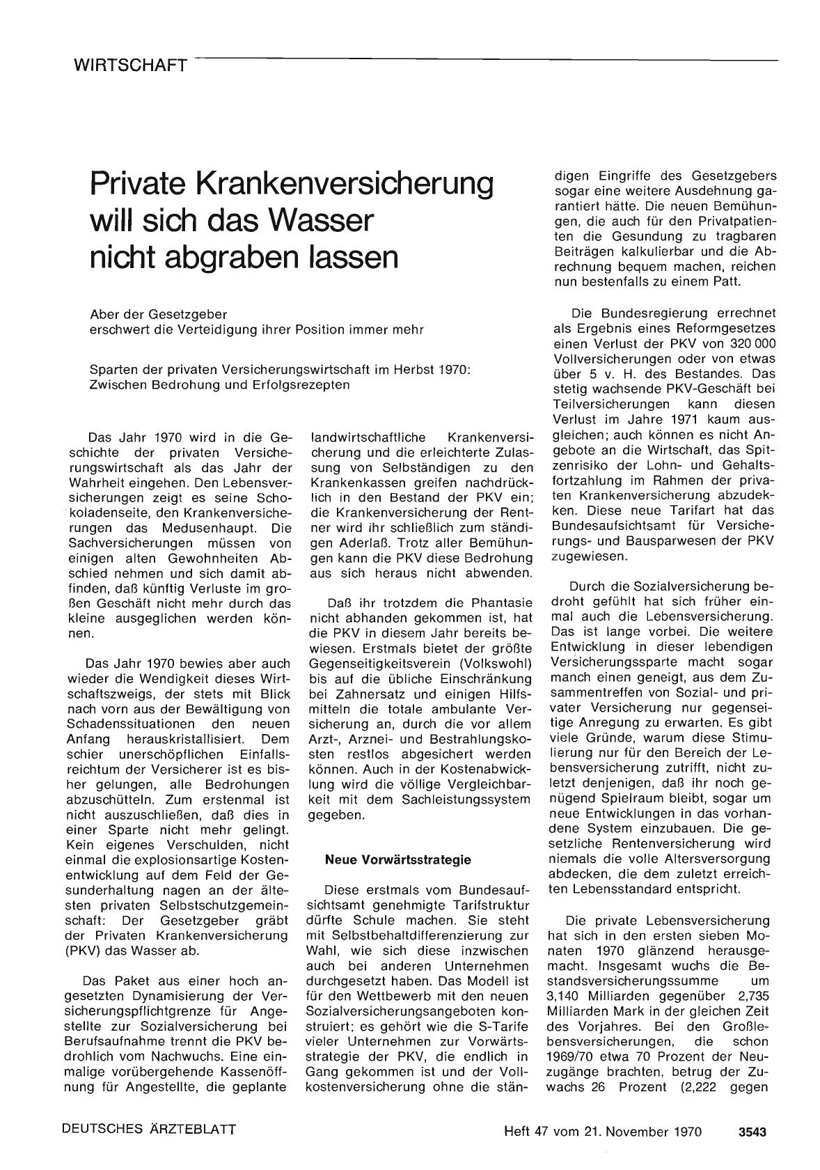 Vorschauseite 1: Private Krankenversicherung will sich das Wasser nicht abgraben lassen