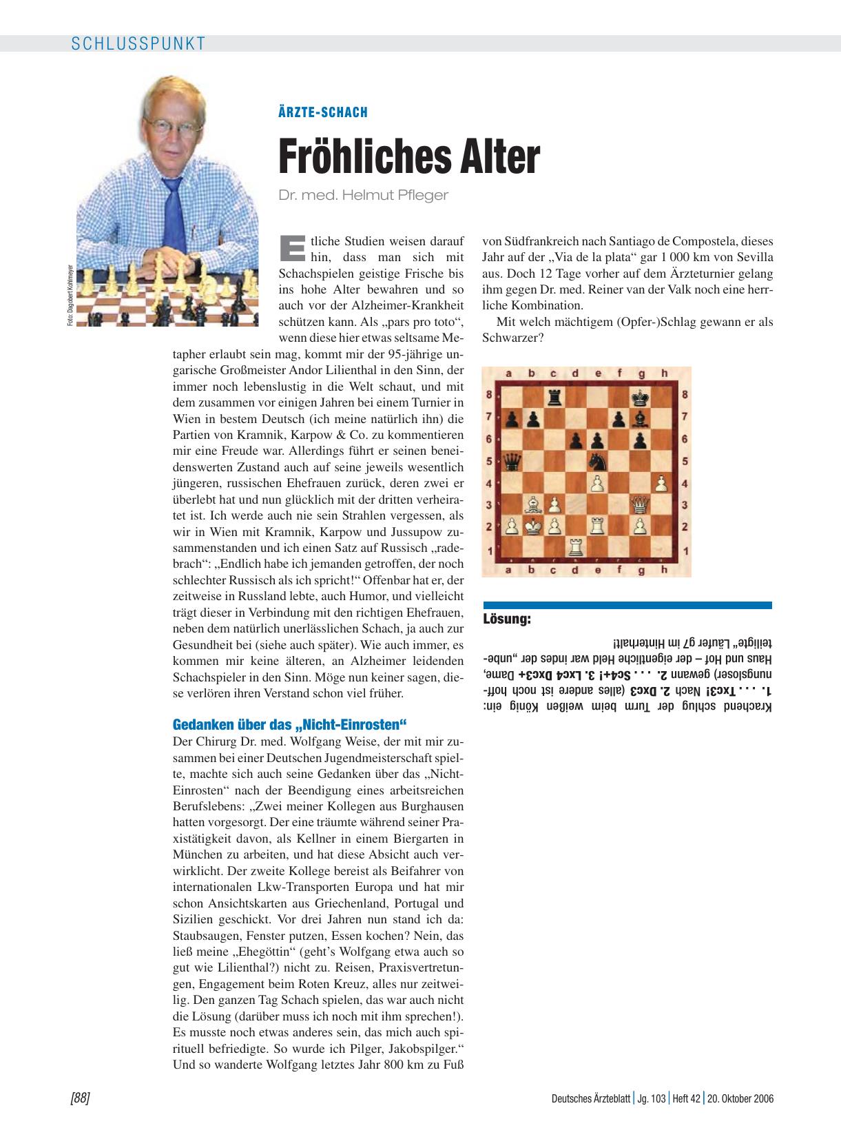 Vorschauseite 1: Ärzte-Schach: Fröhliches Alter