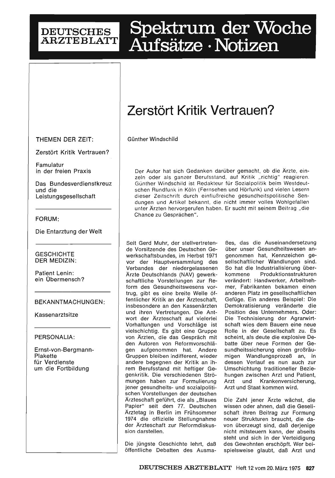 Vorschauseite 1: Zerstört Kritik Vertrauen?