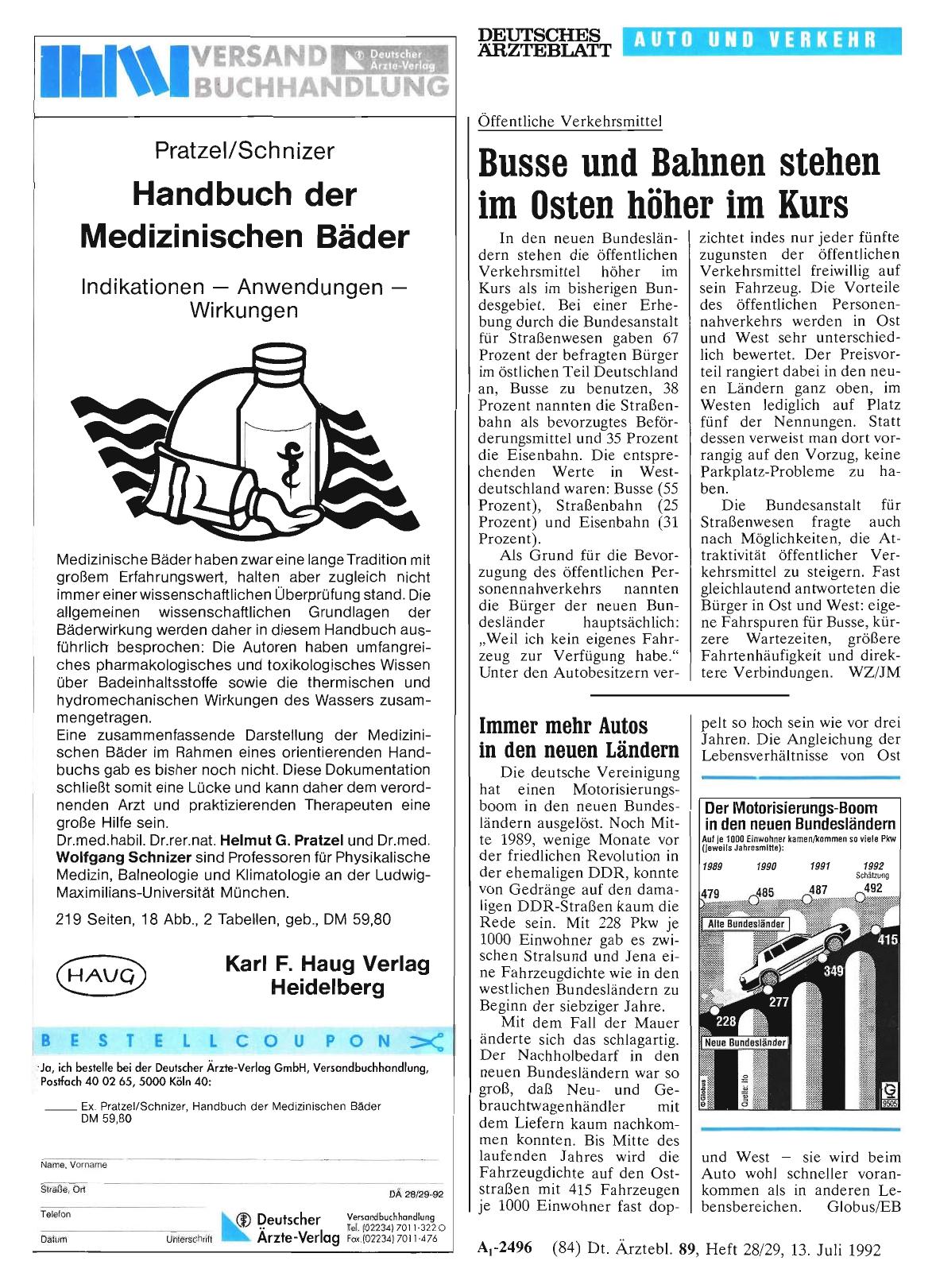 Vorschauseite 1: Immer mehr Autos in den neuen Ländern