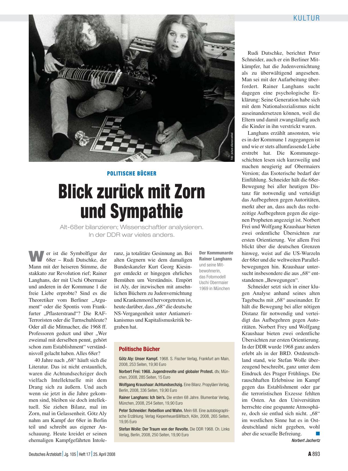 Vorschauseite 1: Politische Bücher: Blick zurück mit Zorn und Sympathie