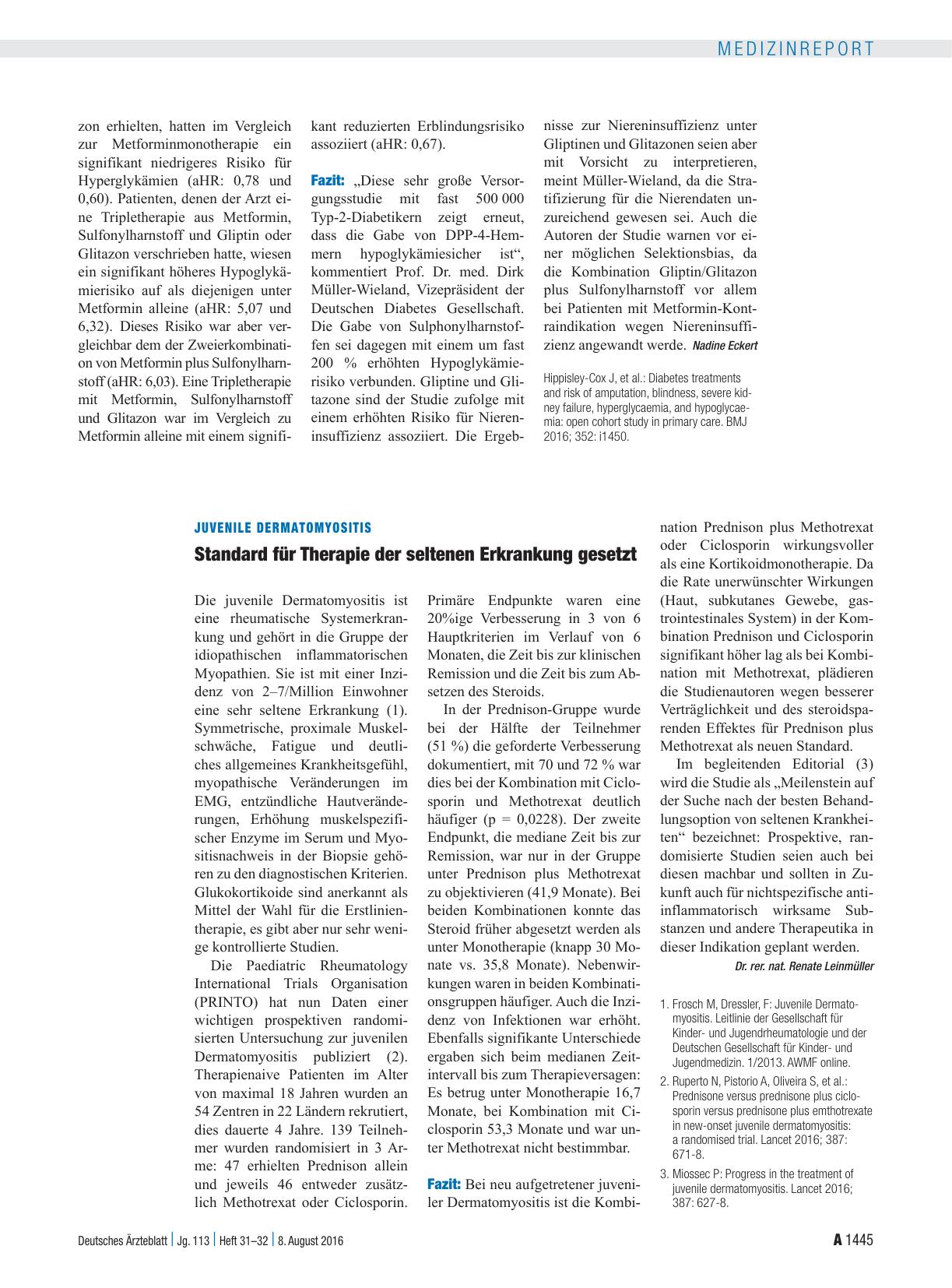 Vorschauseite 1: Juvenile Dermatomyositis: Standard für Therapie der seltenen Erkrankung gesetzt