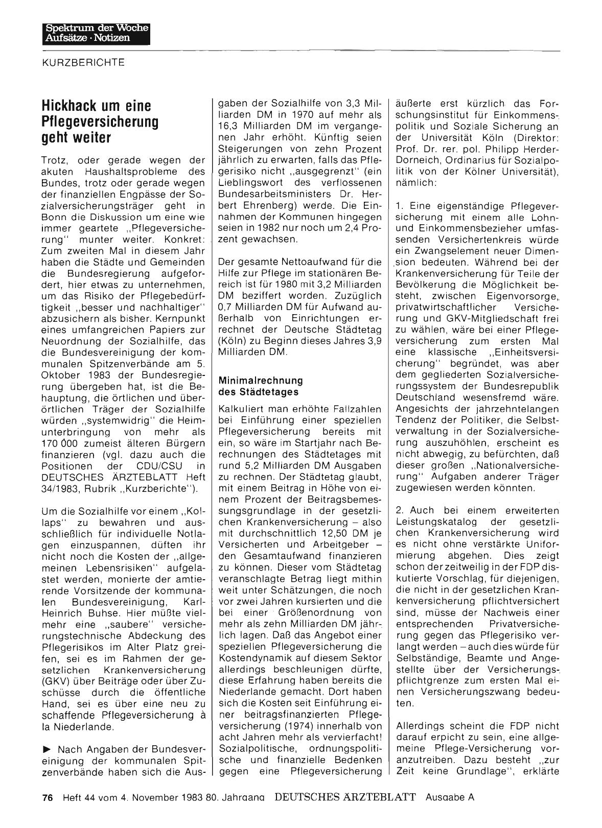 Vorschauseite 1: Hickhack um eine Pflegeversicherung geht weiter
