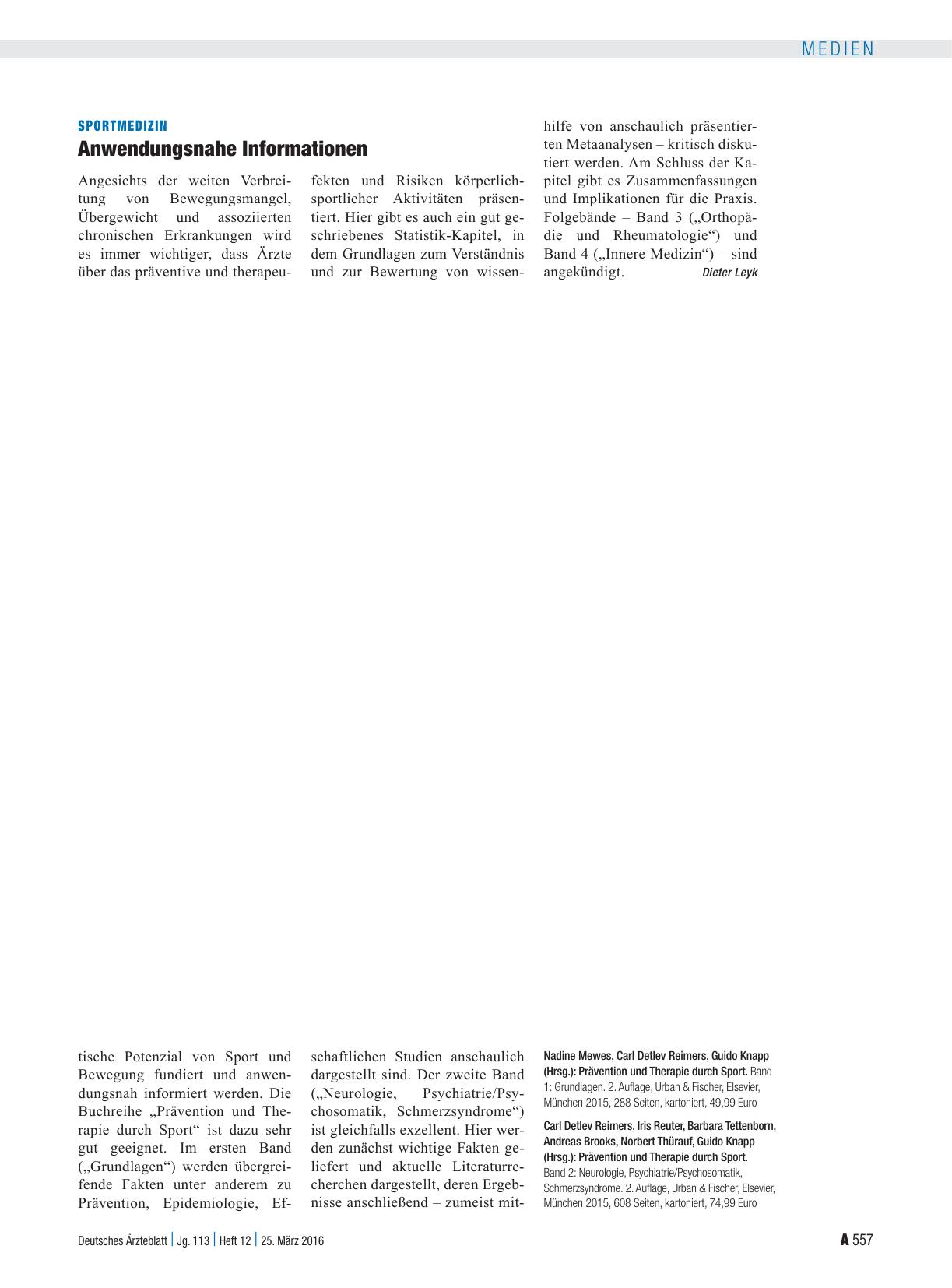 Vorschauseite 1: Sportmedizin: Anwendungsnahe Informationen