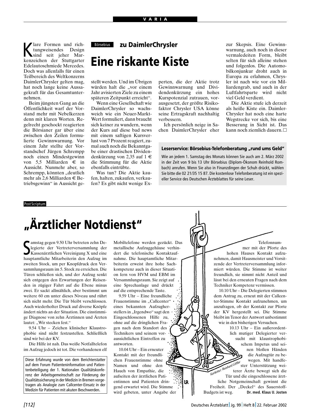 Vorschauseite 1: zu DaimlerChrysler: Eine riskante Kiste