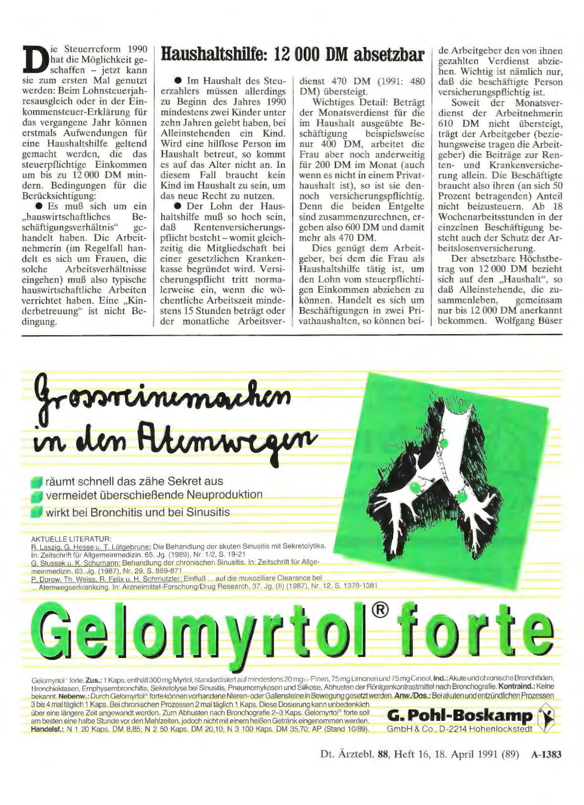 Vorschauseite 1: Haushaltshilfe: 12 000 DM absetzbar