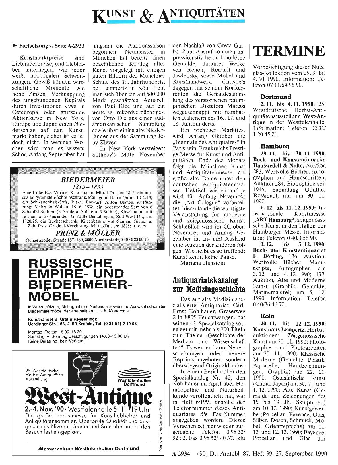 Vorschauseite 1: Antiquariatskatalog zur Medizingeschichte