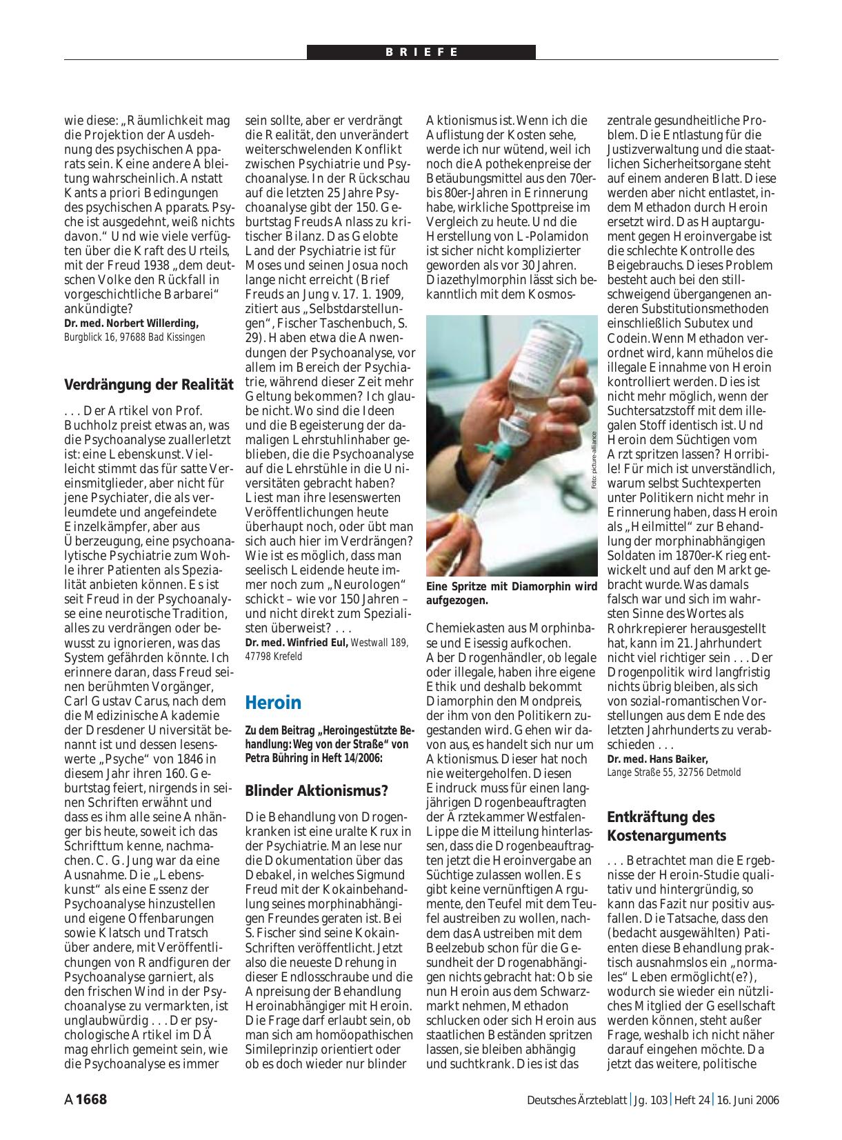 Vorschauseite 1: Heroin: Entkräftung des Kostenarguments