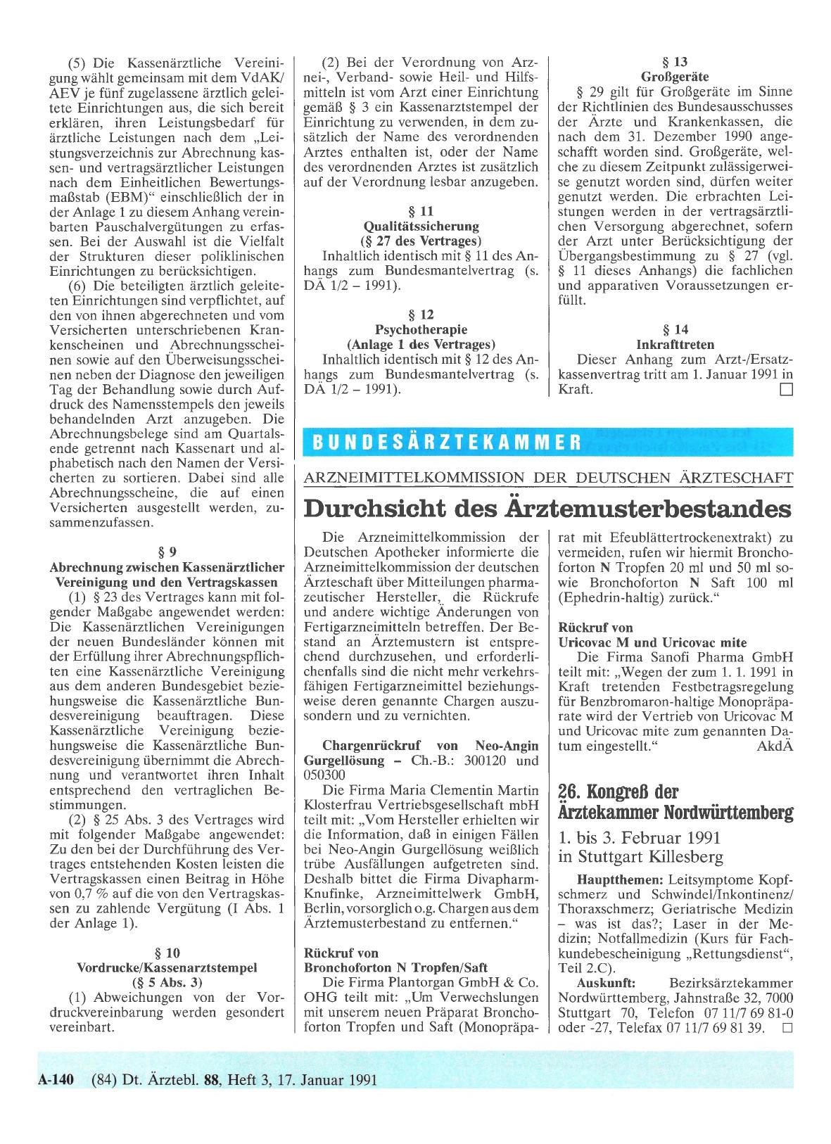 Vorschauseite 1: 26. Kongreß der Ärztekammer Nordwürttemberg