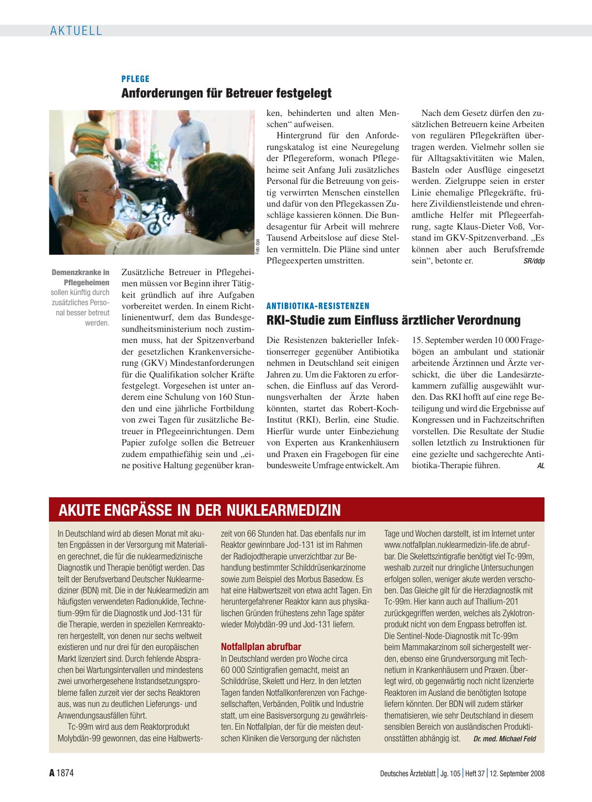 Vorschauseite 1: Akute Engpässe in der Nuklearmedizin