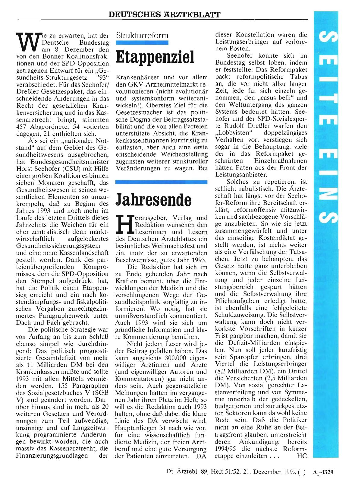Vorschauseite 1: Strukturreform: Etappenziel