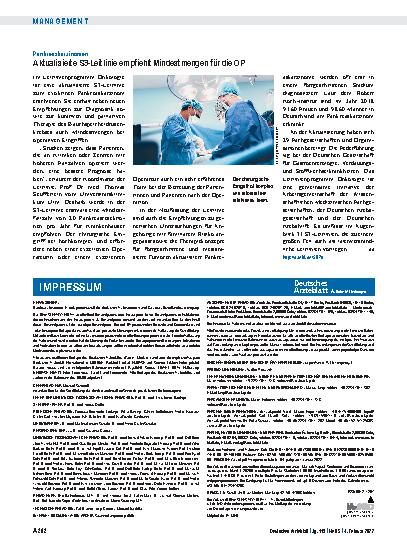 Vorschauseite 1: Pankreaskarzinomen: Aktualisierte S3-Leitlinie empfiehlt Mindestmengen für die OP